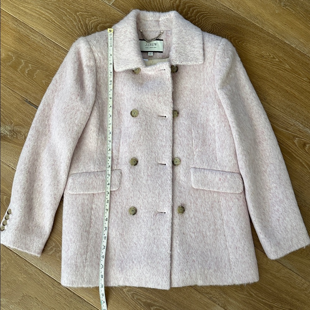 J. Crew Italian Wool Light Pink Pea Coat - Picture 13 of 15